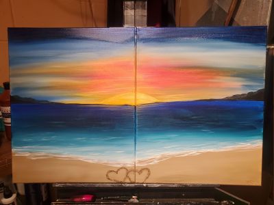 2 PERSON BEACH SCENE